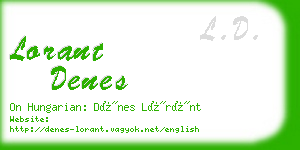 lorant denes business card